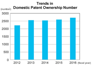 Number of domestic patents owned