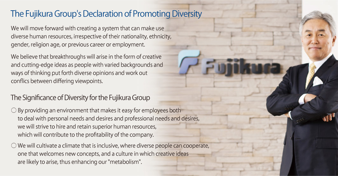 The Fujikura Group's Declaration of Promoting Diversity