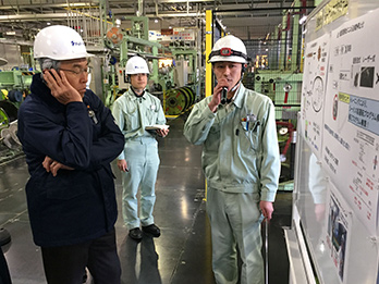 Touring a plant in Japan