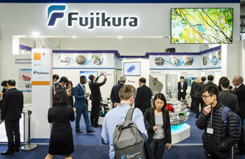 External appearance of the Fujikura booth