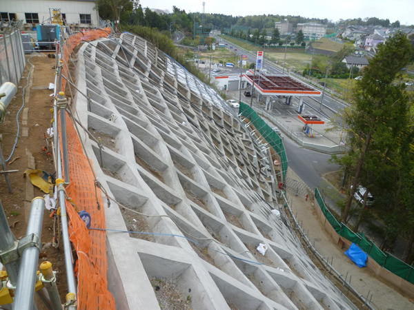 Slope face construction at Sakura Works